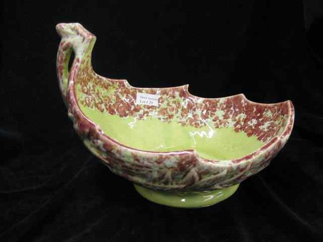 Appraisal: McCoy Art Pottery Planter mottled red white on green ''