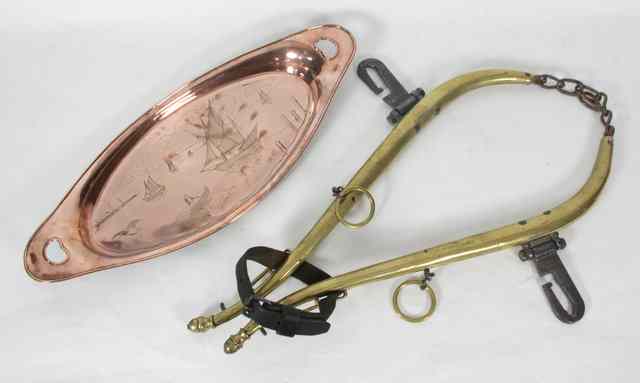 Appraisal: A copper tray by Joseph Sankey and Sons engraved sailing