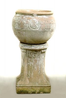 Appraisal: A LEFCO WARE URN ON STAND the urn of squat