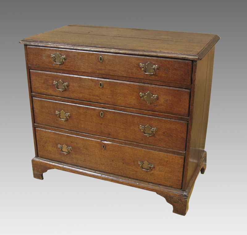 Appraisal: TH CENTURY ENGLISH CHIPPENDALE GRADUATED DRAWER OAK CHEST Molded top