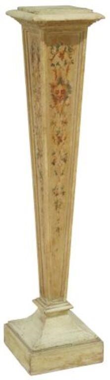 Appraisal: Italian paint decorated wood column pedestal th c tapered square