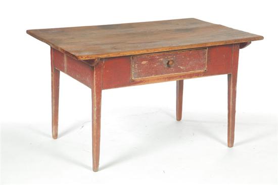 Appraisal: PIN-TOP WORK TABLE Western Pennsylvania th century pine with old