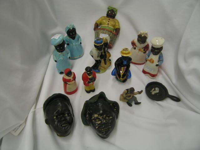 Appraisal: pc Black Americana Collection inlcudes salt peppers wall busts mammy