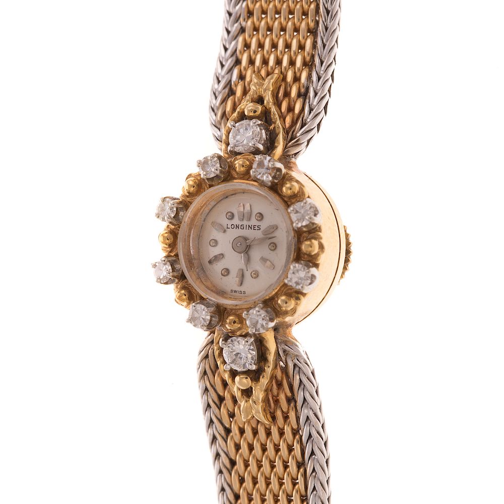 Appraisal: A Ladies Longines Watch with Diamonds in K K yellow