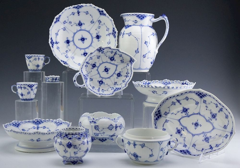 Appraisal: Pcs Royal Copenhagen Blue Fluted Lace Porcelain Assorted lot of