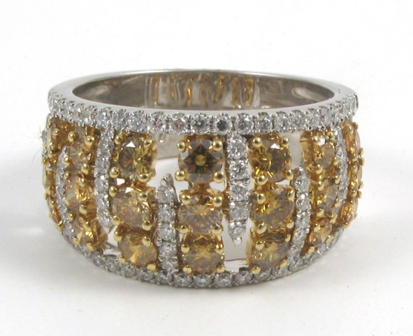 Appraisal: FANCY YELLOW DIAMOND AND WHITE GOLD RING k gold set