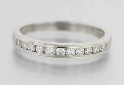 Appraisal: A Ladies' White Gold and Diamond Band k white gold