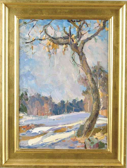 Appraisal: STANISLAV VASILEVICH PETRASHEVSKI Russian - WINTER MOTIF Oil on board