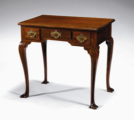 Appraisal: Irish George I mahogany dressing table circa The rectangular top