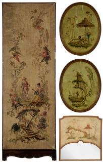 Appraisal: French School th century style Four Chinoserie decorative pieces one