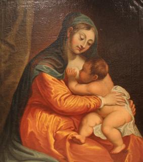 Appraisal: th c Italian School Madonna and Child Oil on Canvas