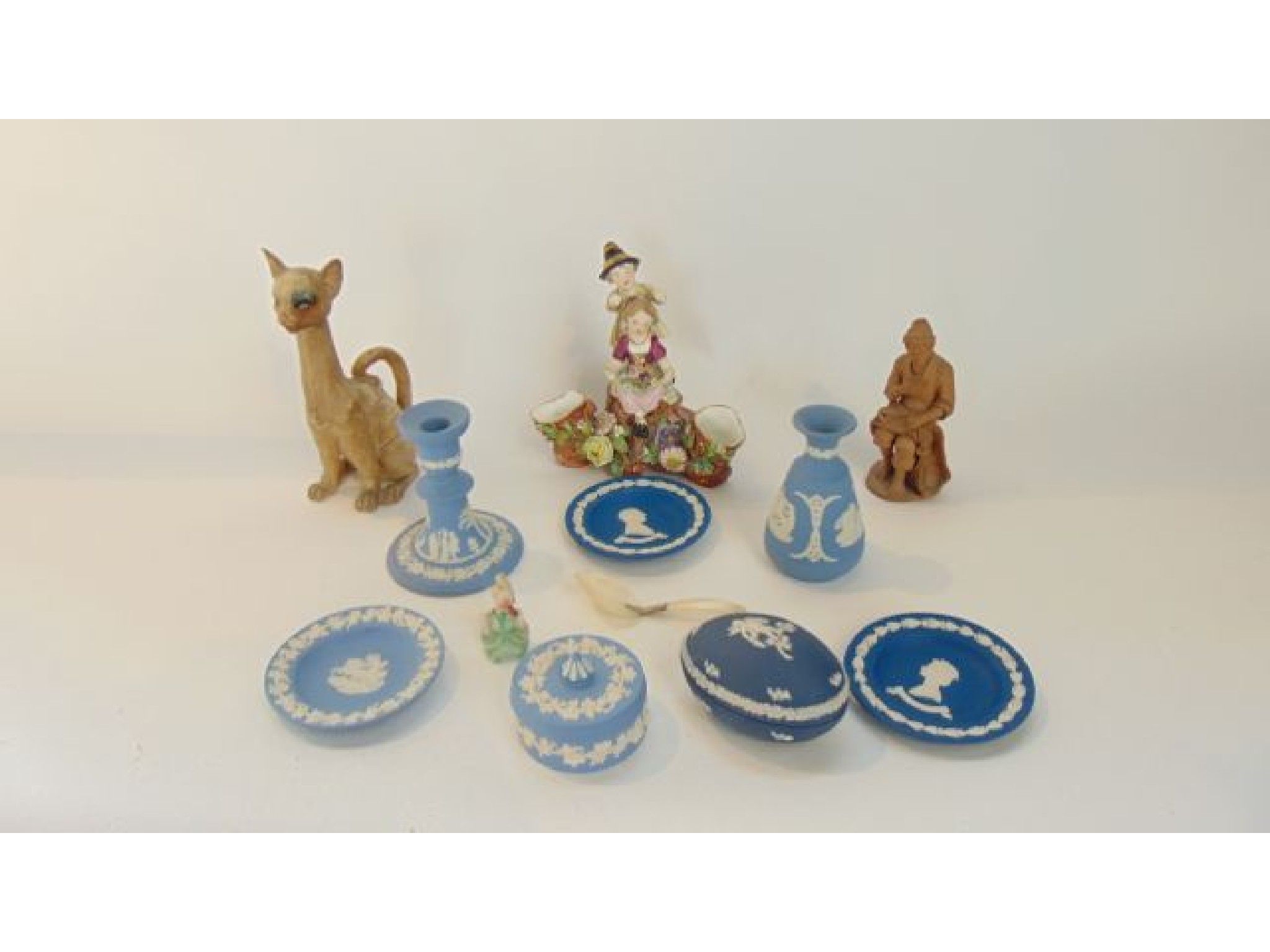 Appraisal: A small collection of Wedgwood an Austrian clay figure of