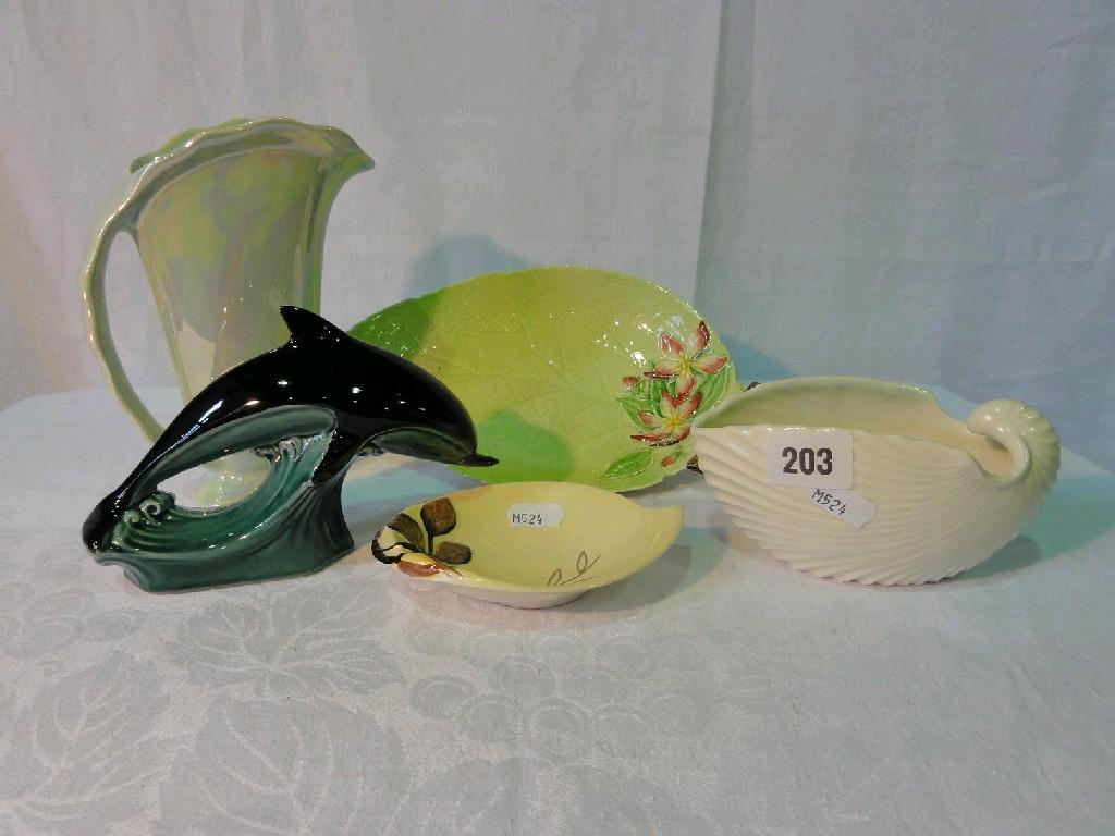 Appraisal: A collection of Art Deco ceramics including Carlton ware leaf