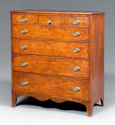 Appraisal: Georgia figured birch Federal chest three over four drawers with