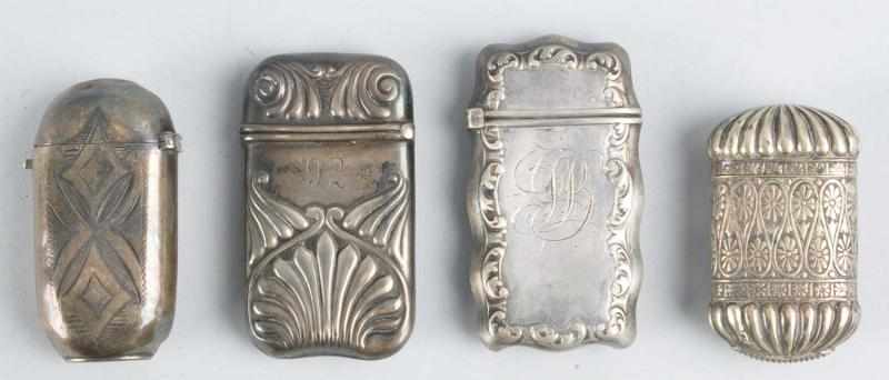 Appraisal: Lot of Silver Match Safes Description Two are marked Sterling