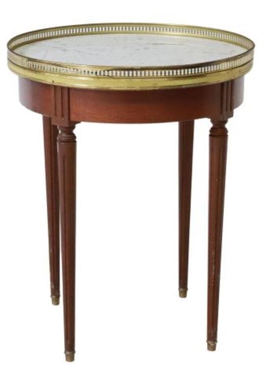 Appraisal: French Louis XVI style bouillotte type table th c pierced