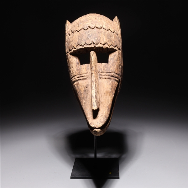 Appraisal: Carved wooden tribal mask from Central Africa early th century