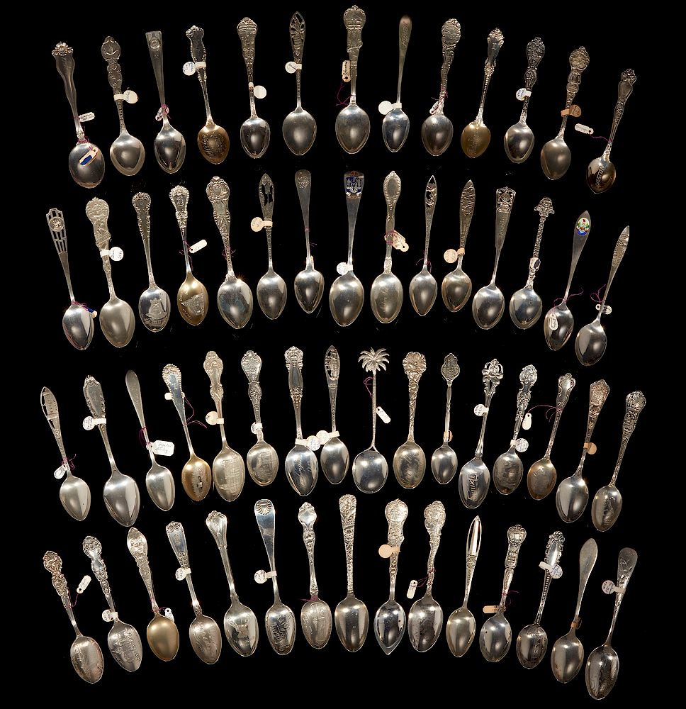 Appraisal: Assorted Silver Souvenir Spoons assorted silver souvenir spoons comprising ne