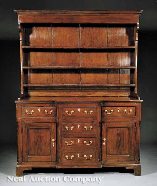 Appraisal: A George III Pine Welsh Dresser the upper section with