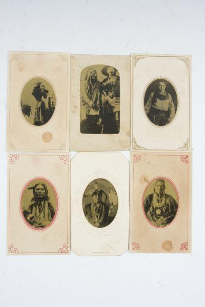 Appraisal: Six Cody Wild West Show CDV-Size Tintypes each in paper