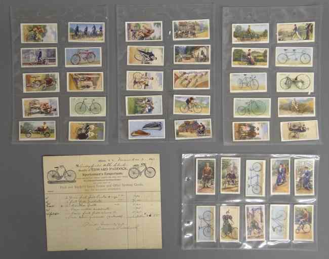 Appraisal: Ephemera lot John Player ''Cycling'' cigarette cards series and an