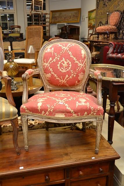 Appraisal: A LOUIS XVI FAUTEUIL A LOUIS XVI FAUTEUIL