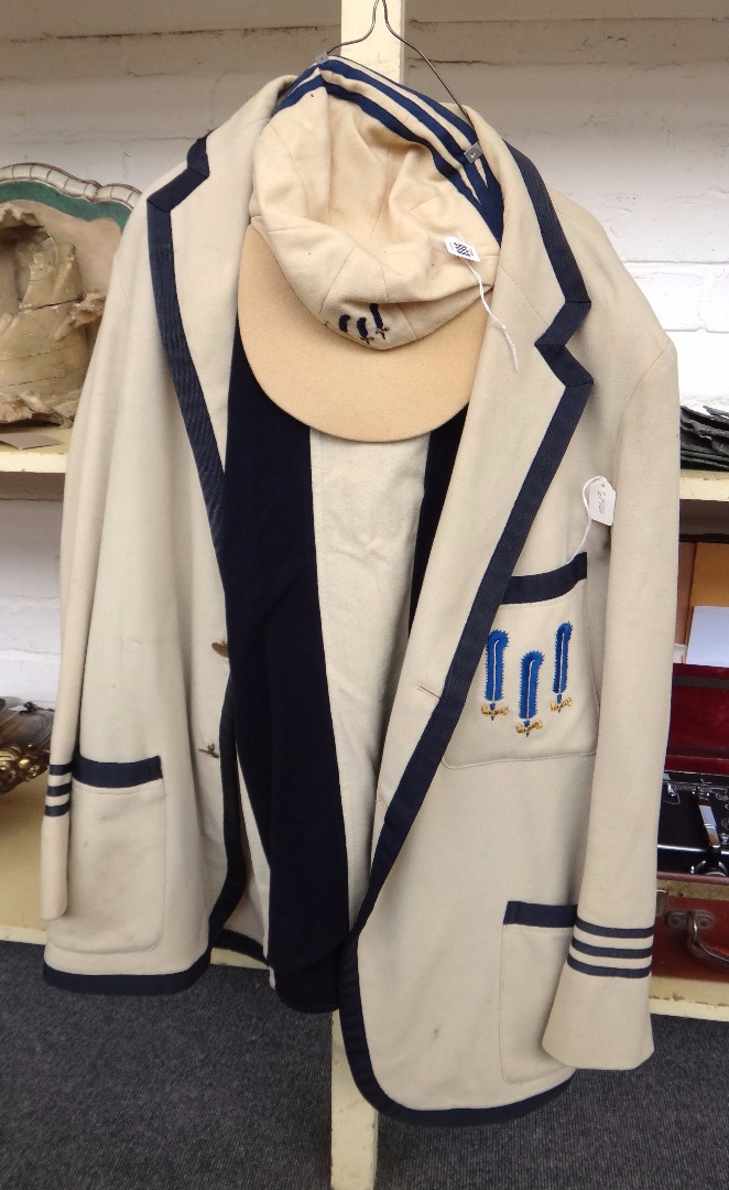 Appraisal: A Vintage sports blazer and cap early-mid th century possibly