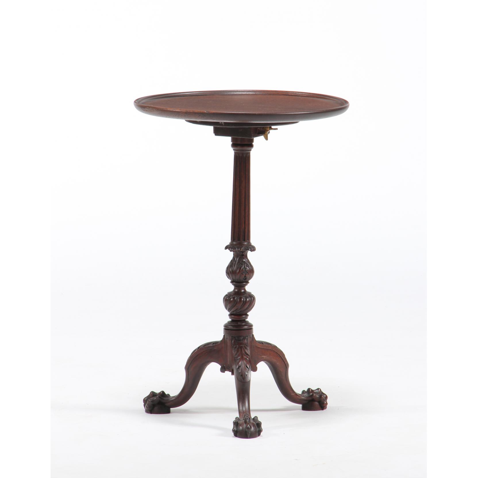 Appraisal: Chippendale Style Tilt Top Diminutive Candlestand mid th century mahogany