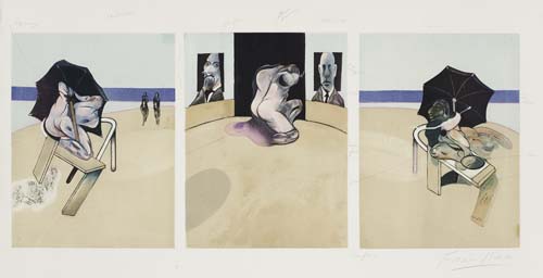 Appraisal: FRANCIS BACON Metropolitan Triptych Three color etchings with aquatint and