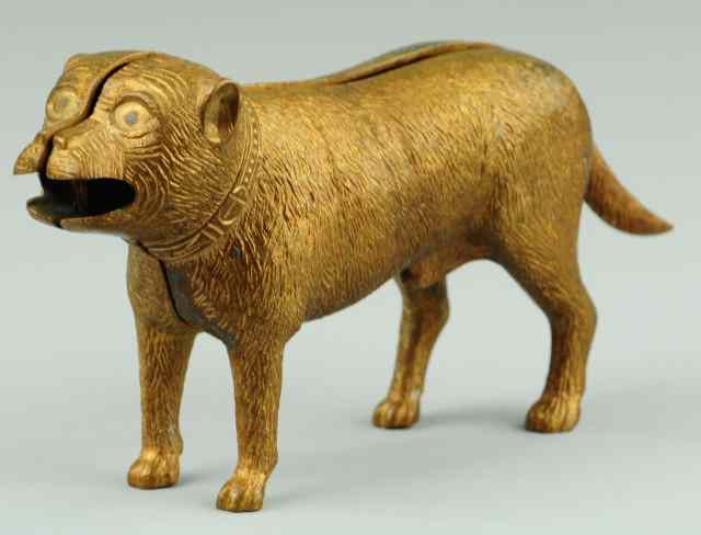 Appraisal: STANDING BULL DOG MECHANICAL BANK Bank Brass Pattern - Judd