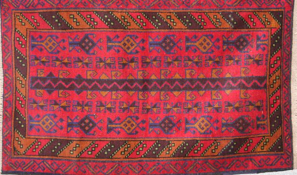 Appraisal: Tribal rugTribal rug ' x ' EST