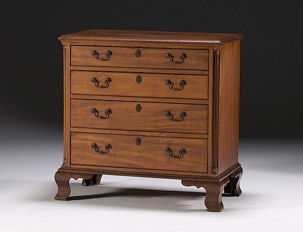 Appraisal: CHIPPENDALE CHEST OF DRAWERS Philadelphia ca - in mahogany with