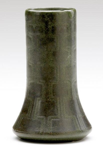 Appraisal: MARBLEHEAD Bud vase incised and painted with geometric pattern in