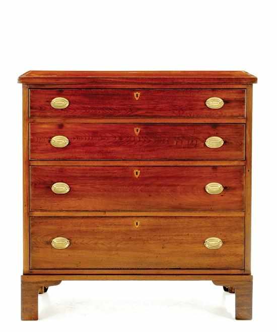 Appraisal: Southern Federal walnut chest of drawers circa rectangular top with