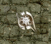 Appraisal: DIAMOND RING k white gold lady's ring centering one round