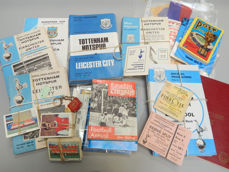 Appraisal: A quantity of football programmes etc to include Tottenham Hotspur