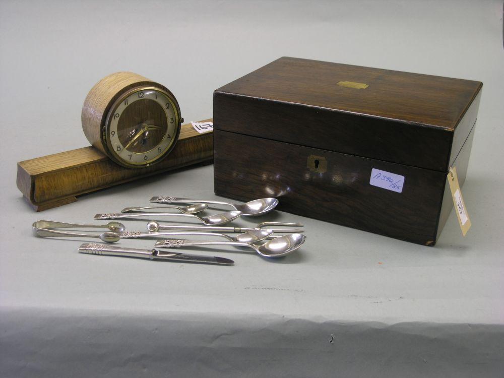 Appraisal: A Victorian rosewood box together with an assortment of silver