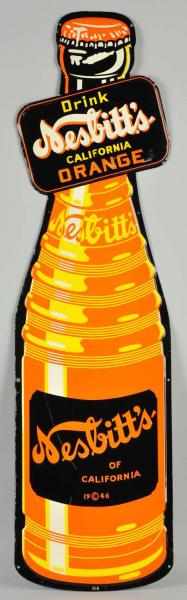 Appraisal: Embossed Tin Nesbitt's Orange Bottle Cutout Sign Description s to