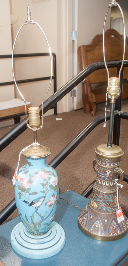 Appraisal: Two oriental style table lamps Undernumber