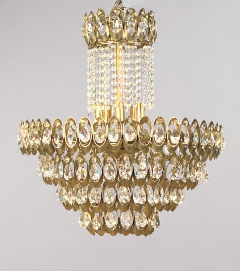 Appraisal: Continental Gilt-Brass and Cut Glass Ten-Light Chandelier third quarter th