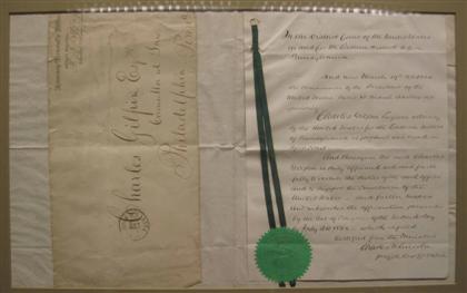 Appraisal: piece Document Signed Lincoln Abraham Washington March p oblong folio