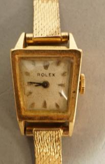 Appraisal: K Gold Ladies ROLEX Wrist Watch Angular Deco face --