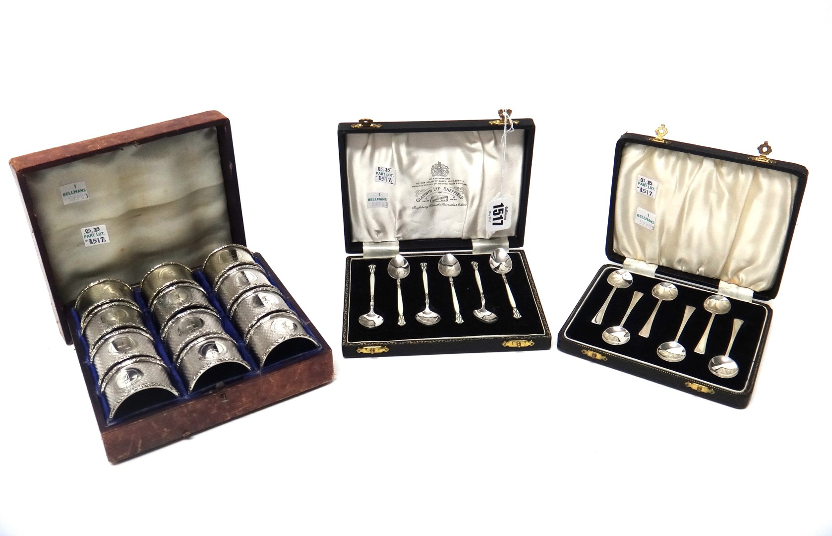 Appraisal: A set of six silver and enameled coffee spoons the