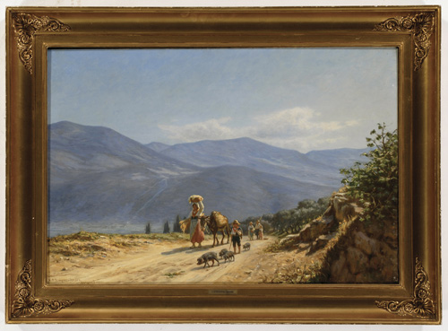 Appraisal: NIELS FREDERIK SCHIOTTZ-JENSEN Danish - Travelers on a Mountain Road