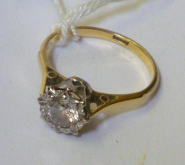 Appraisal: A SOLITAIRE DIAMOND RING the brilliant cut stone of approximately