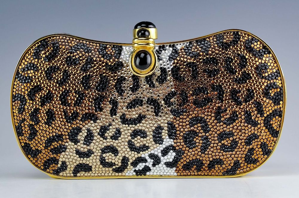 Appraisal: Judith Leiber Minaudiere Swarovski Clutch Purse Vintage Judith Leiber designer