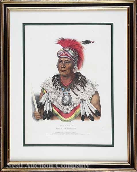 Appraisal: McKenney and Hall Wapella Chief of the Musquakees hand-colored lithograph