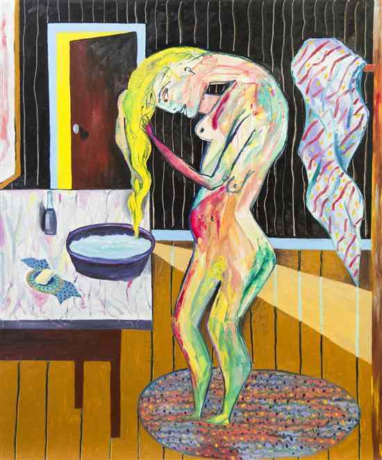 Appraisal: David Sharpe American b Woman Washing her Hair oil on