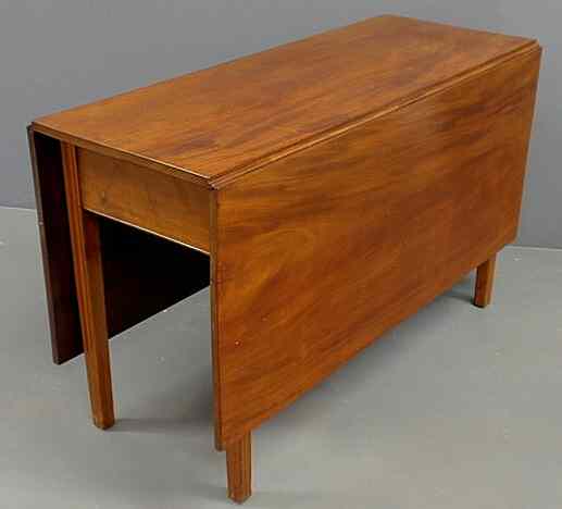 Appraisal: Chippendale walnut drop-leaf table c with square molded legs h