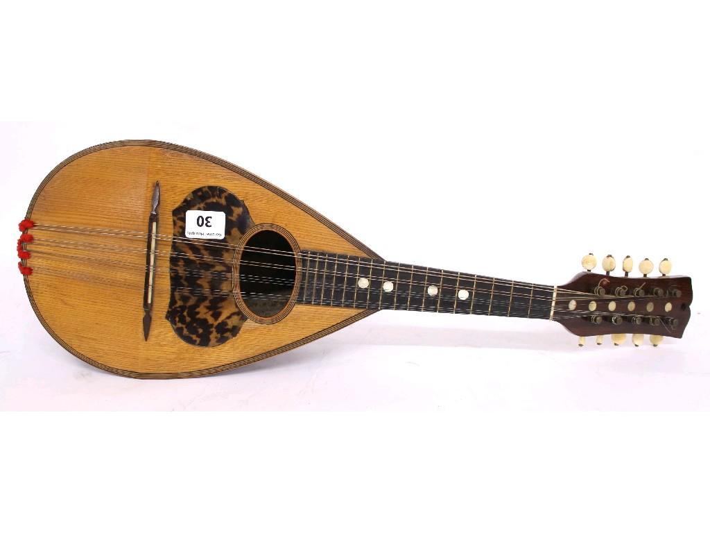 Appraisal: Neapolitan mandolin fret rosewood fingerboard with pearl dot inlay boxwood